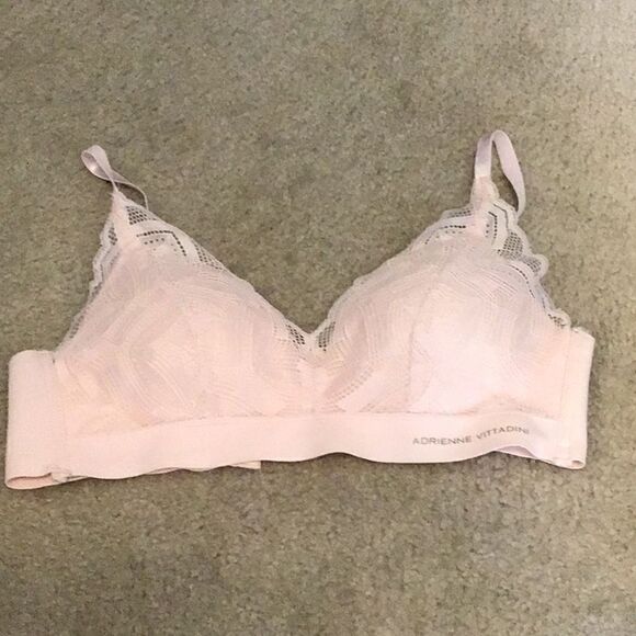 Adrienne Vittadini Bra Peachy Pink Lace Padded Adjustable Straps Sports Bra 36B - Picture 1 of 10